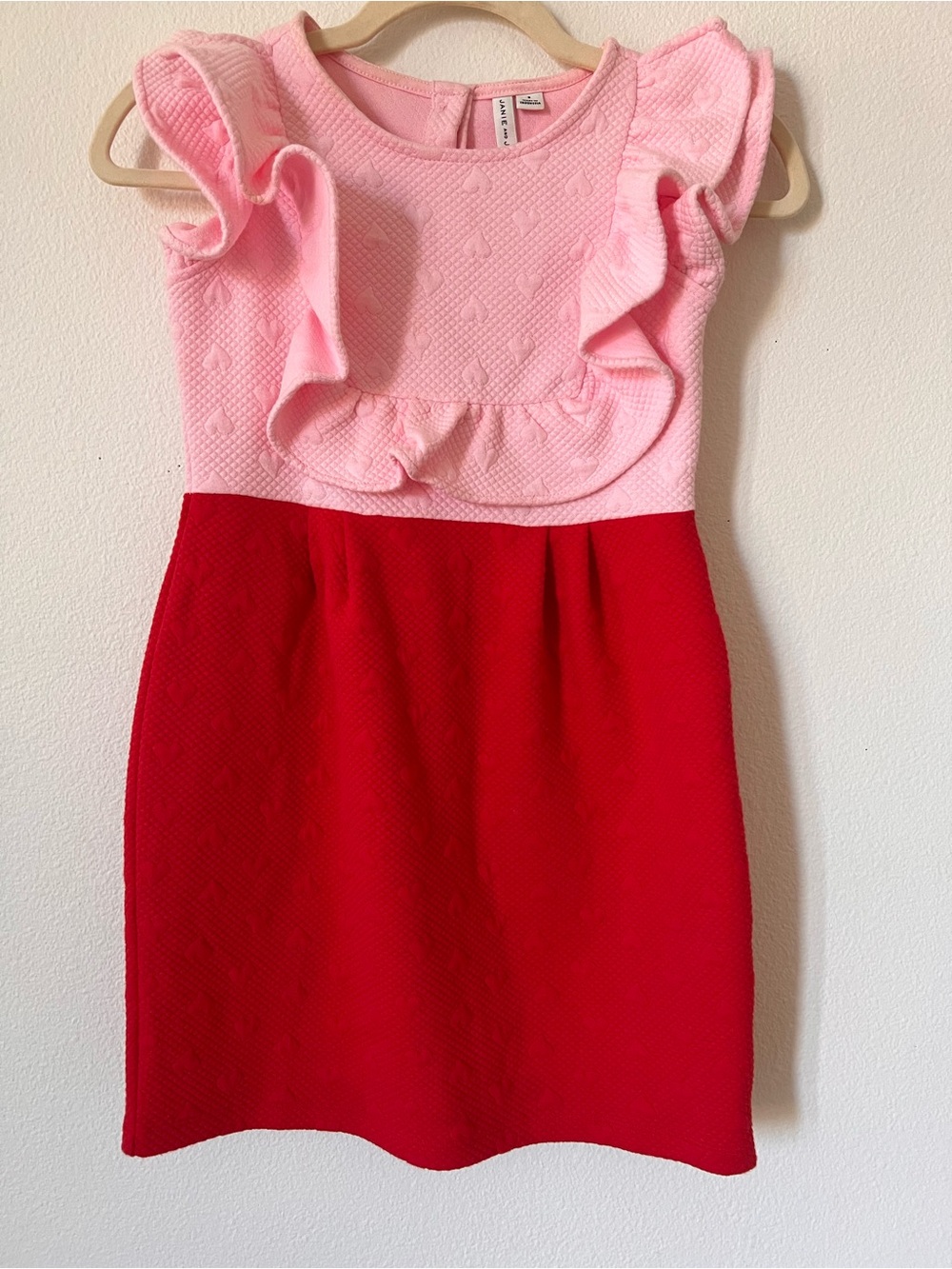 Janie and Jack Pink & Red Valentine Heart Knit Dress 8